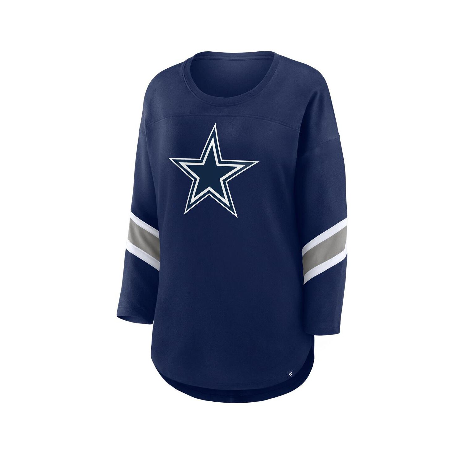 Women's Navy Dallas Cowboys Plus Size Redzone 3/4-Sleeve Scoop Neck T-Shirt