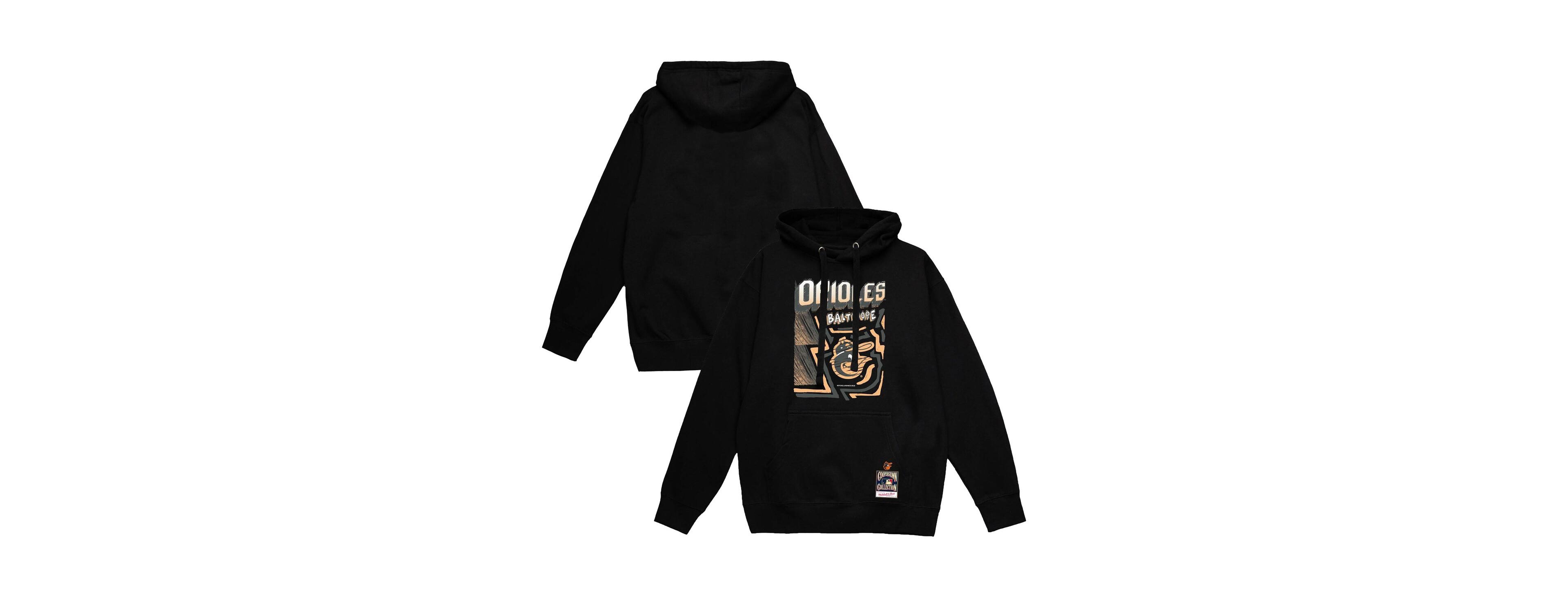 Mitchell & Ness Men's Black Baltimore Orioles Sidewalk Sketch Pullover Hoodie