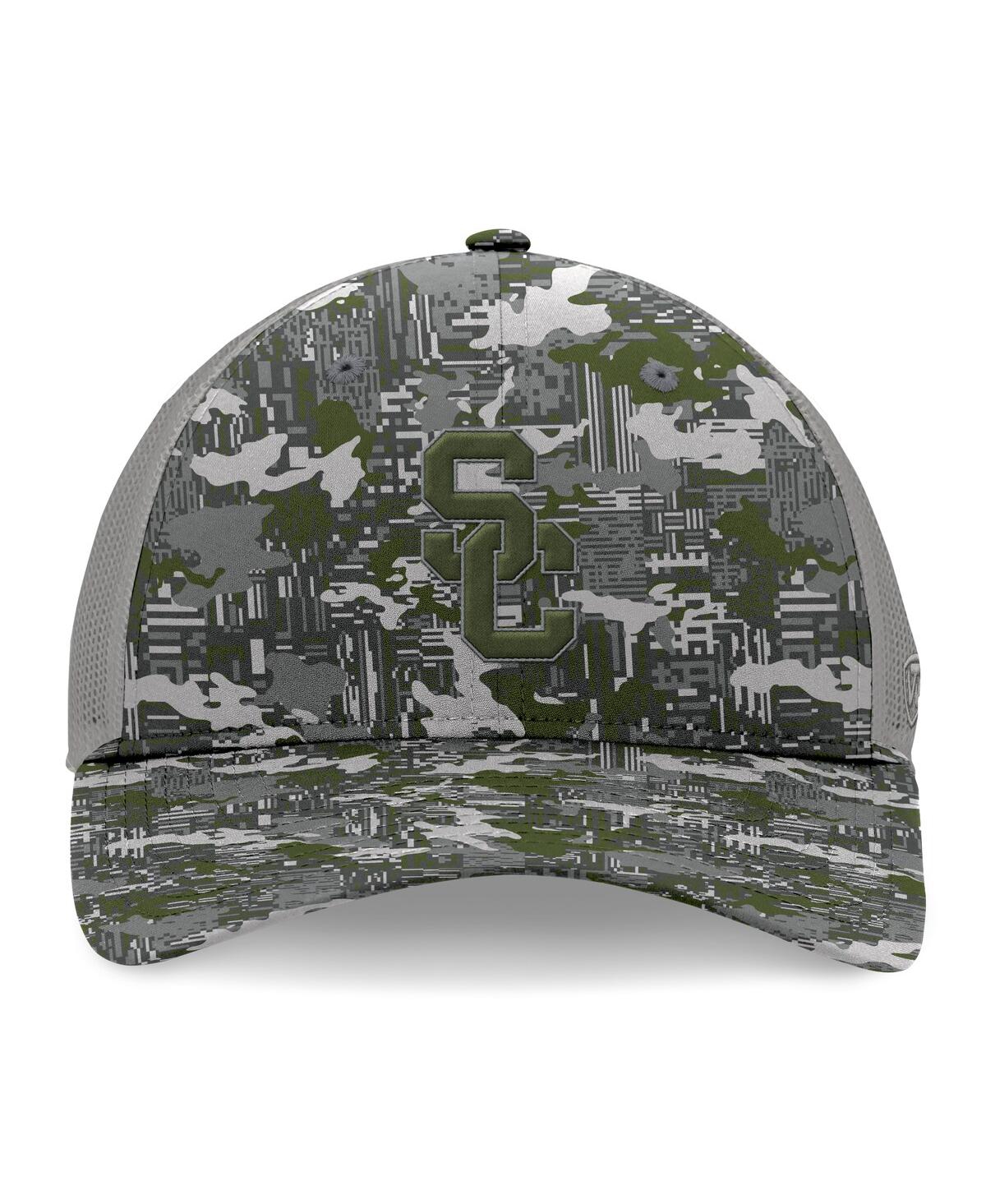 Top of the World Men's Gray Usc Trojans Oht Military Appreciation Pledge Trucker Camo Adjustable Hat