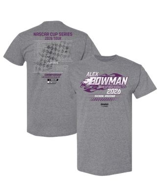 Hendrick Motorsports Team Collection - Men's Heather Charcoal Alex Bowman 2026 NASCAR Schedule T-Shirt
