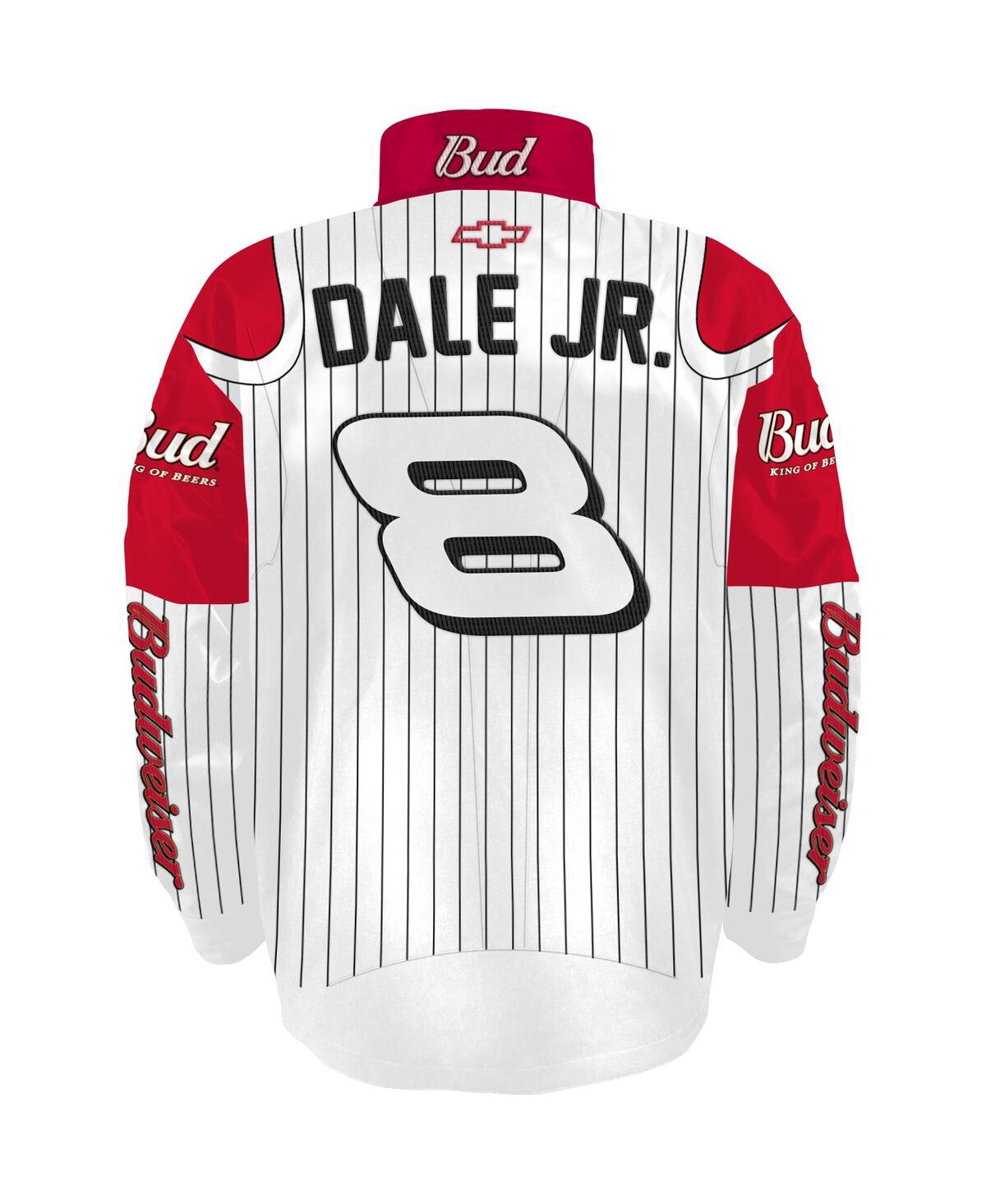 Jr Motorsports Official Team Apparel Men's White/red Dale Earnhardt Jr. Budweiser Uniform Full-snap Jacket In Multi