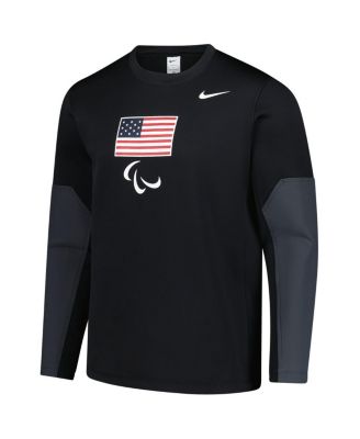 Men's Black U.S. Paralympics Coaches Long Sleeve Therma-FIT Sweatshirt