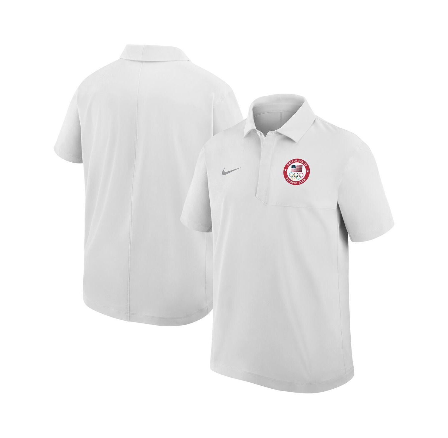 Men's White Team USA Woven Polo Shirt