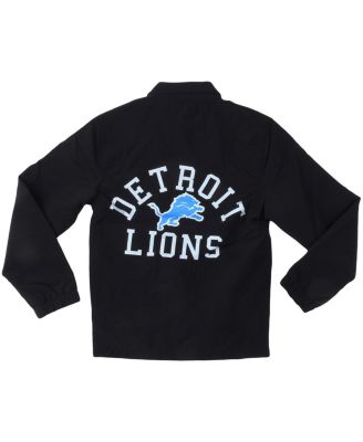 Big Boys and Girls Black Detroit Lions T Buck's Full-Snap Coaching Jacket