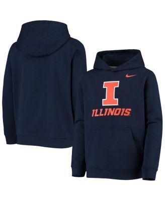 Nike - Big Boys and Girls Navy Illinois Fighting Illini Stadium Club Fleece Pullover Hoodie