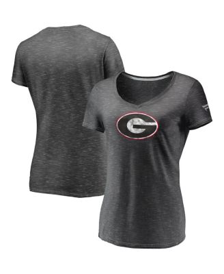Fanatics - Women's Charcoal Georgia Bulldogs Primary Logo Space-Dye V-Neck T-Shirt