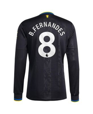 Men's Bruno Fernandes Black Manchester United 2025/26 Third Replica Long Sleeve Player Jersey