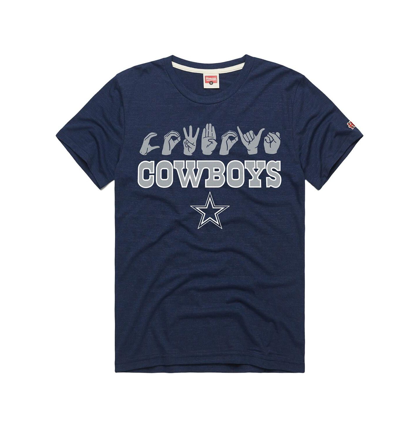 Футболка Homage Navy Dallas Cowboys NFL Asl Collection by Love Sign Tri-Blend — фото 3