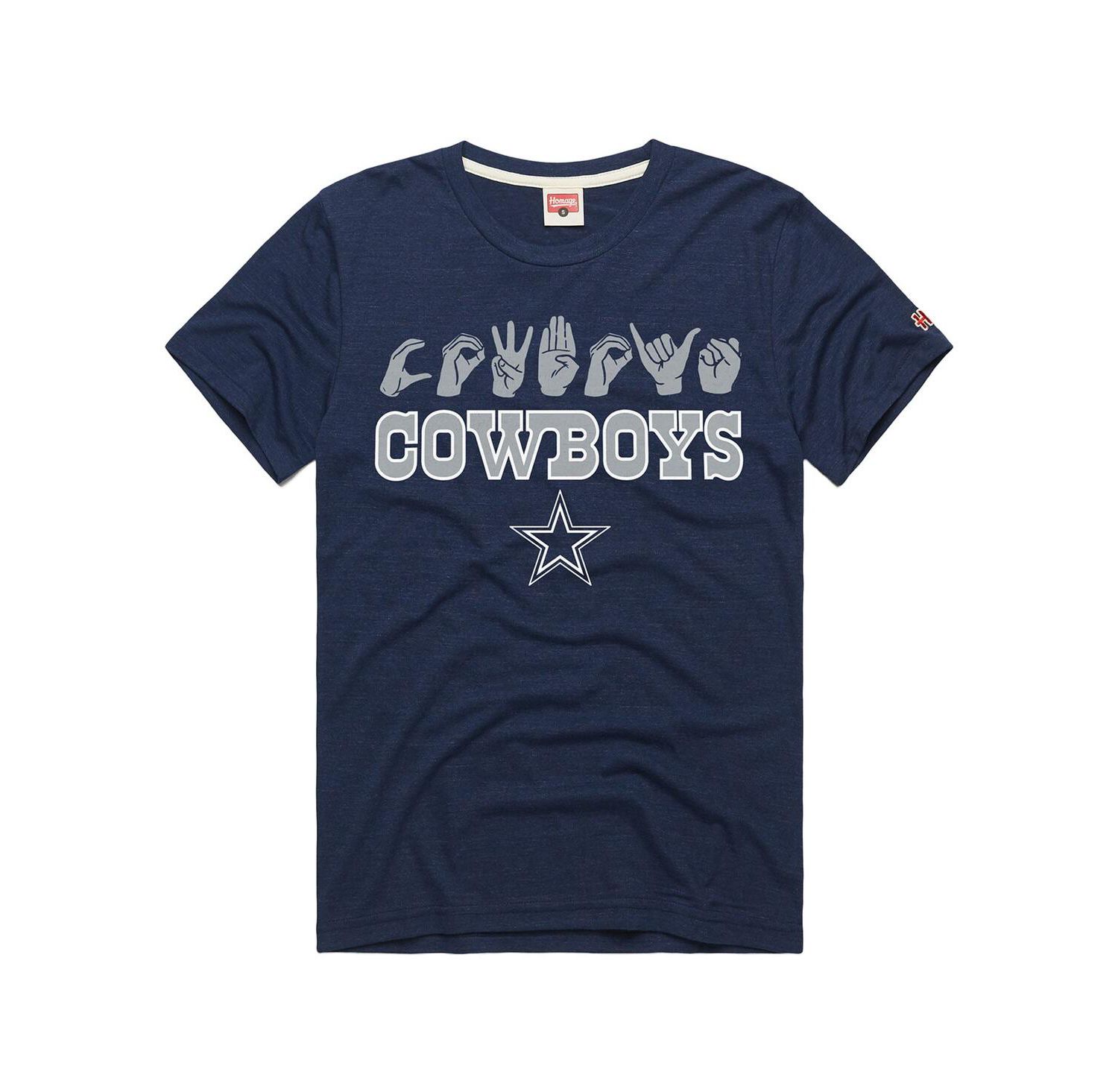 Men's and Women's Navy Dallas Cowboys NFL ASL Collection by Love Sign Tri-Blend T-Shirt