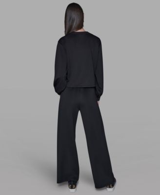 Petite Embroidered Logo Long-Sleeve Sweater