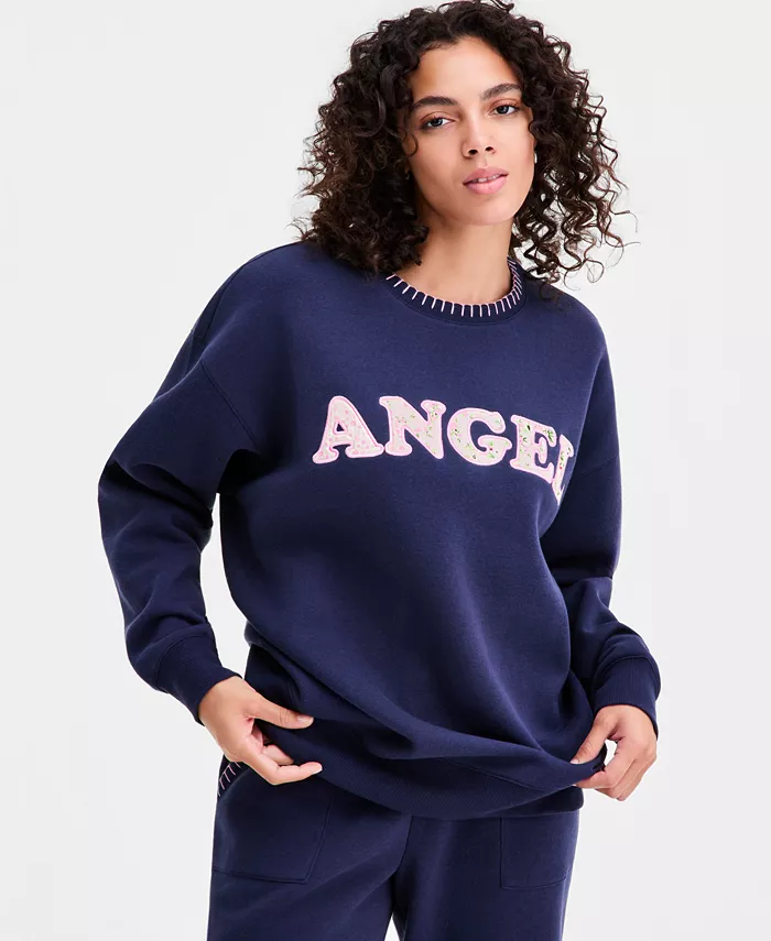 Juniors' Whipstitched Crewneck Sweatshirt