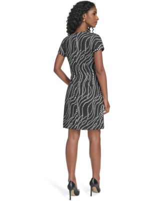 Petite Printed Short-Sleeve Dress