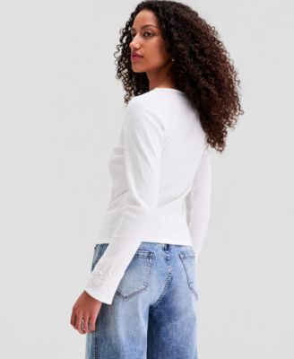 Women's Scoop-Neck Button-Front Top, Macy's Exclusive