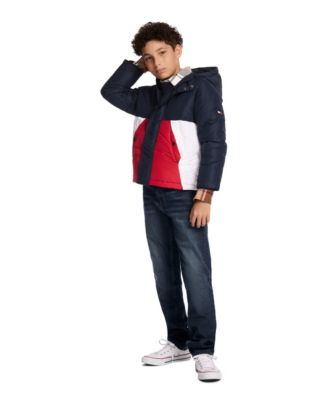 Boys' 8-20 Color Block Puffer Jacket