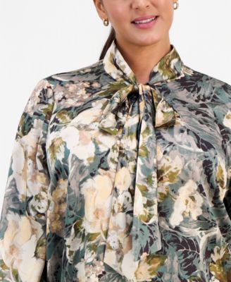 Plus Size Scarf-Neck Top