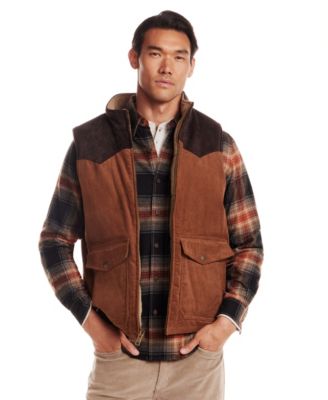 Weatherproof Vintage Mens Western Cord Suede Vest Flannel Shirt Superfine Corduroy Pants In Brown