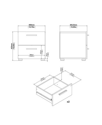 Austin 2 Drawer Nightstand