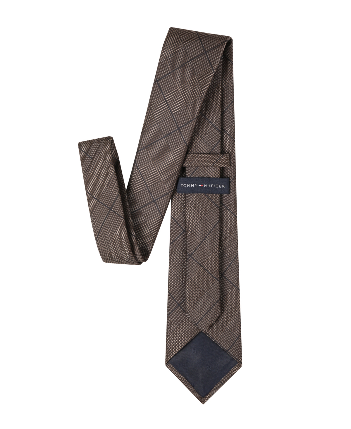 Tommy Hilfiger Men's Harvey Glen Plaid Striped Tie In Brown