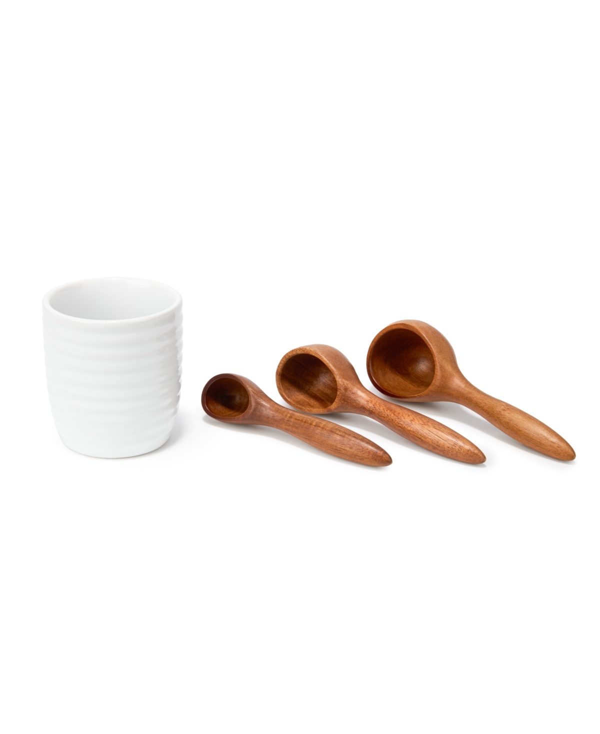 Nambe Breaking Bread Measuring Spoons with Canister
