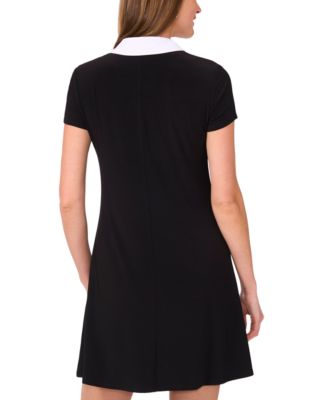 Women's Short-Sleeve Combo Collar Dress