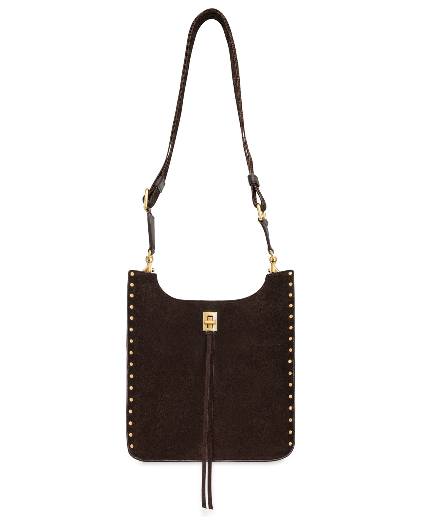 Женская сумка Rebecca Minkoff Darren Medium Suede Feed Crossbody, цвет: Коричневый — фото 1