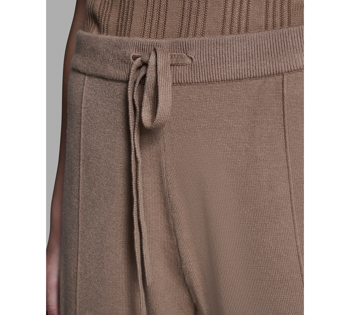 Karl Lagerfeld Petite Wide-leg Ankle Pants In Brown