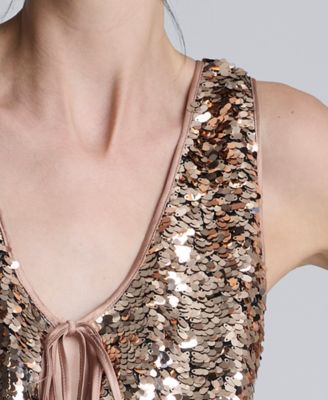 Women's Sleeveless V-Neck Shine Dress