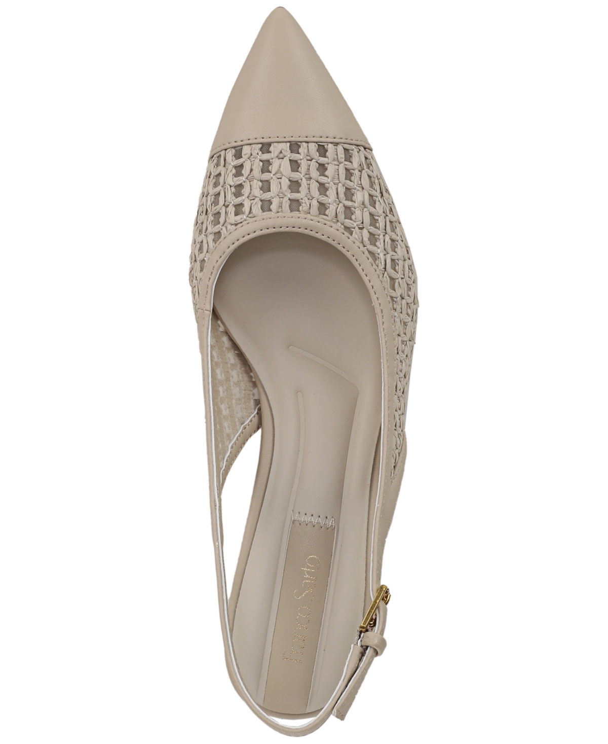 Franco Sarto Women's Racer Pointed Toe Slingback Shoes In White