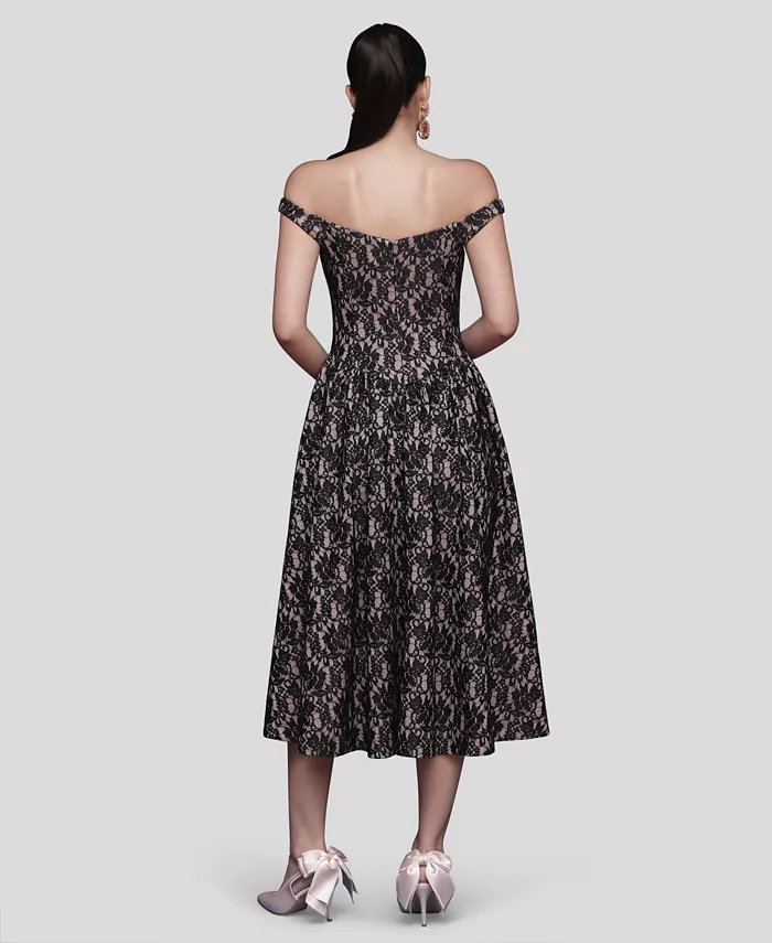 Women's Sleeveless Off the Shoulder Dress - thumbnail 4