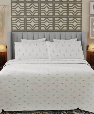 Brushed Cool Crisp 225-Thread Count Printed Cotton 3-Pc. Sheet Set, Twin XL