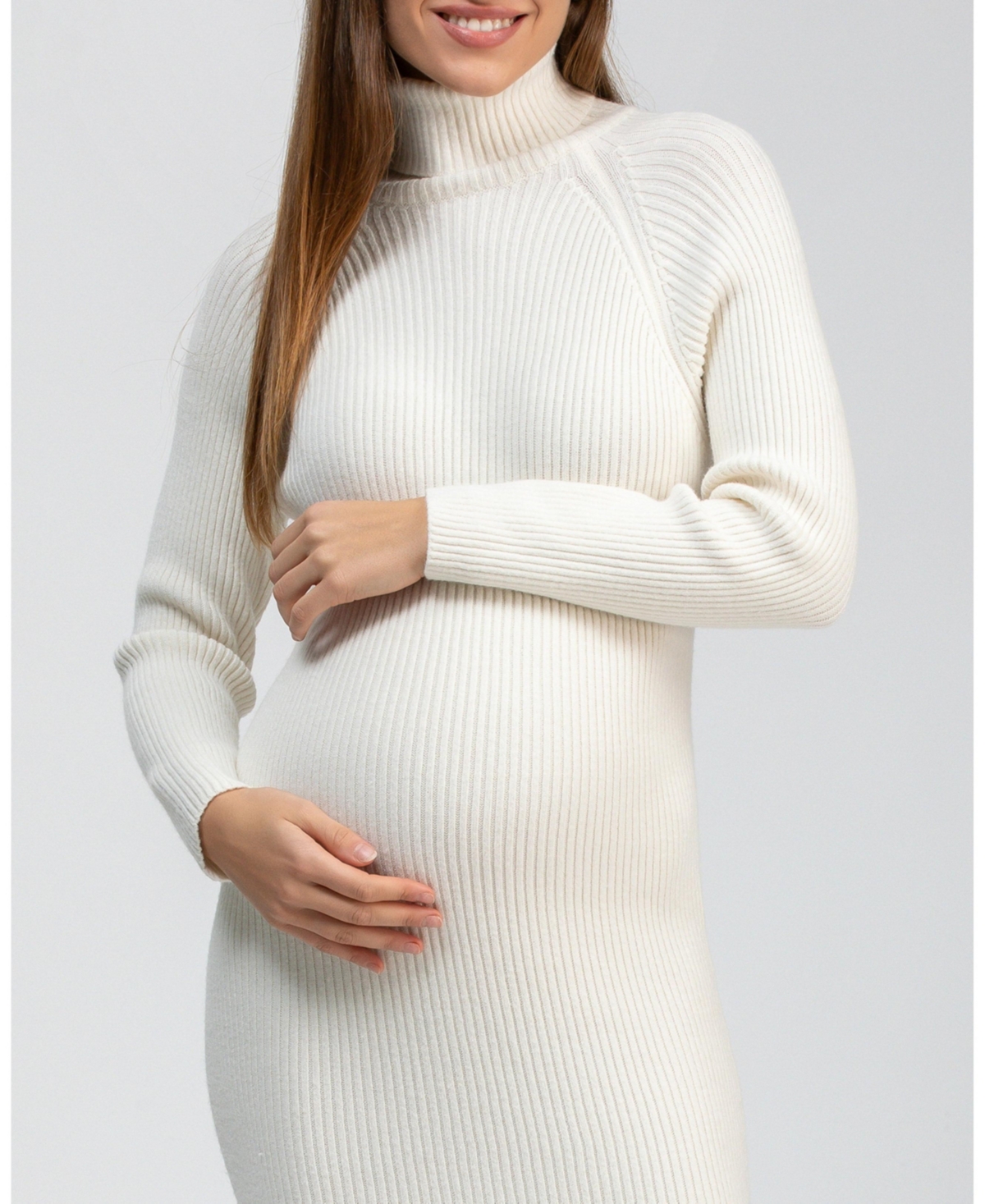 Maternity Ribbed Turtleneck Bodycon Maxi Dress Giorgia
