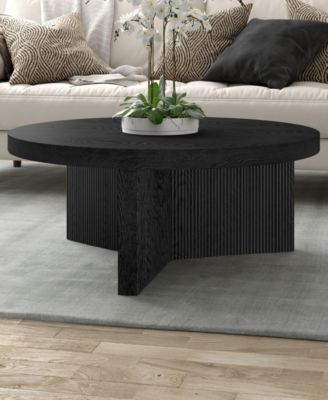 Holm 36" Wood Wide Round Coffee Table