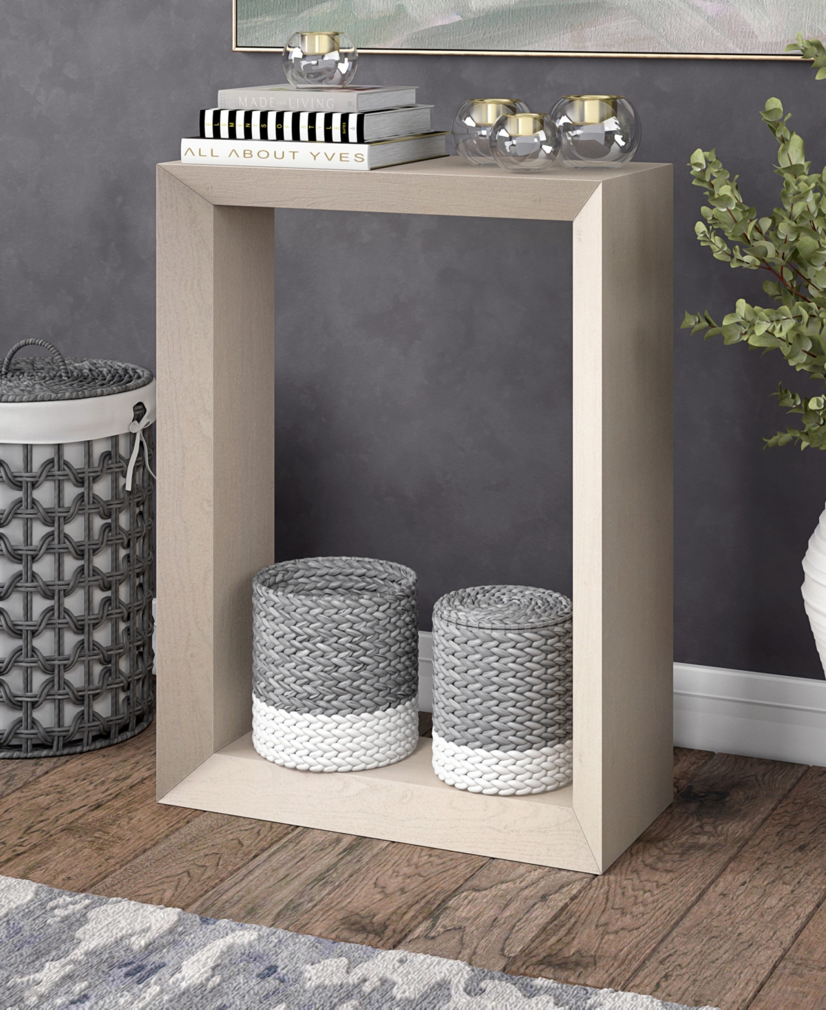 Hudson & Canal Osmond 22" Wood Wide Rectangular Console Table