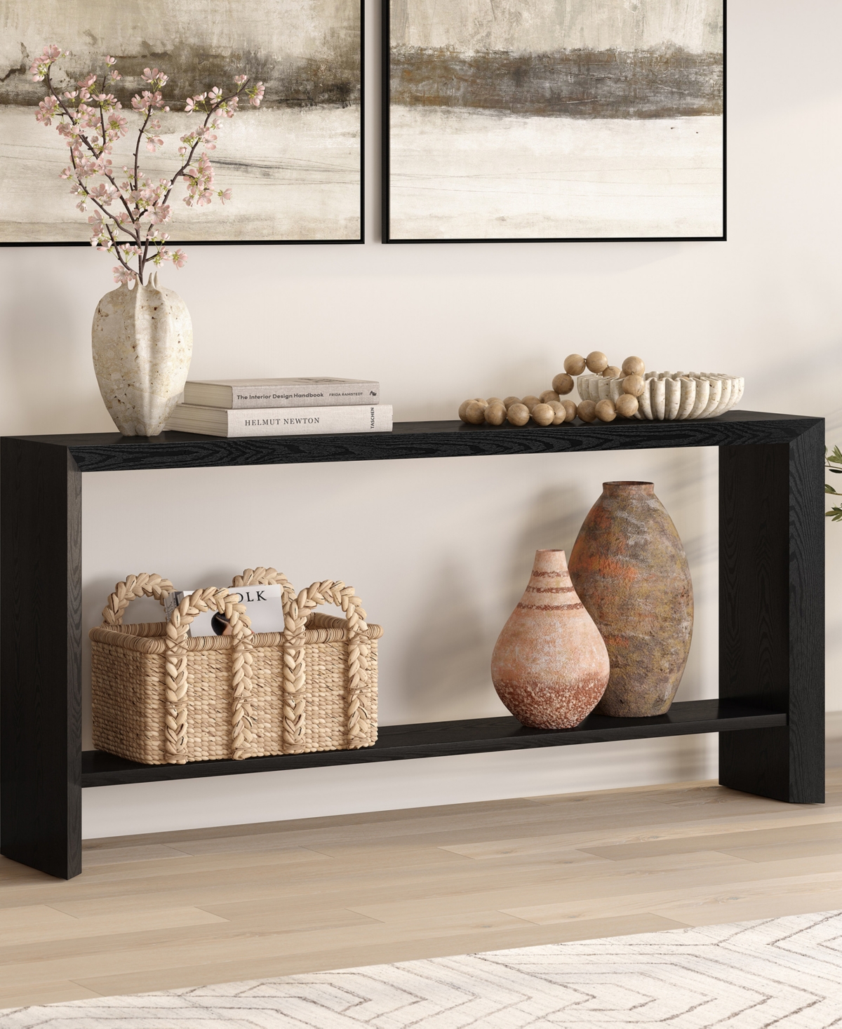 Hudson & Canal Osman 64" Wood Wide Rectangular Console Table