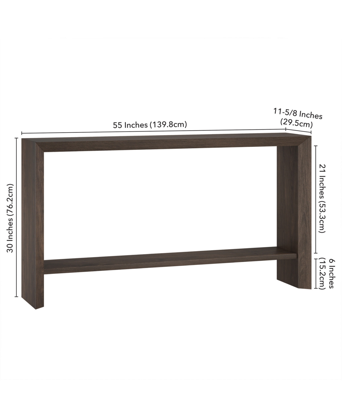 Hudson & Canal Osman 55" Wood Wide Rectangular Console Table