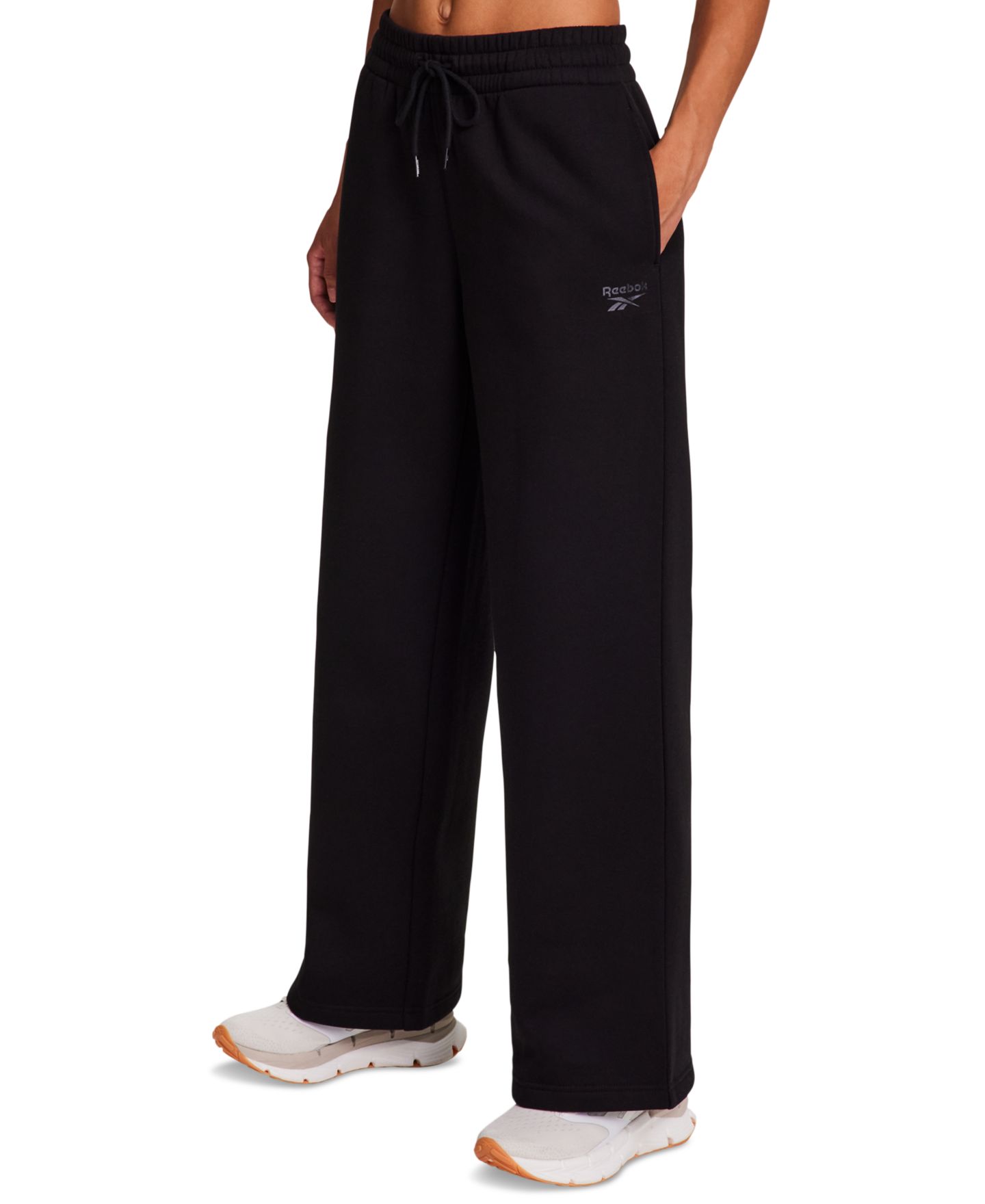 Женские брюки Reebok Tonal Wide-Leg Sweatpants, цвет: Чёрный — фото 1