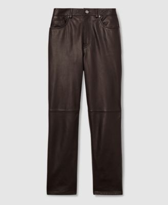 REISS - Women's Leather Slim-Leg Pants