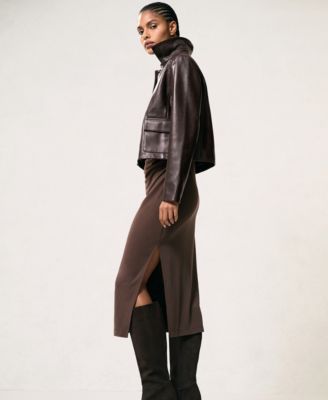 Women's Drew Collared Leather Jacket