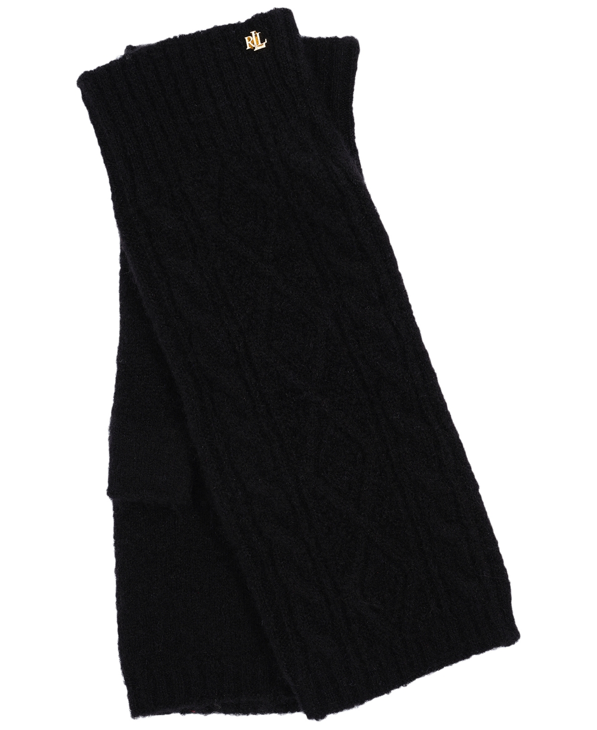 Ralph Lauren Mini Cable Fingerless Glove In Black