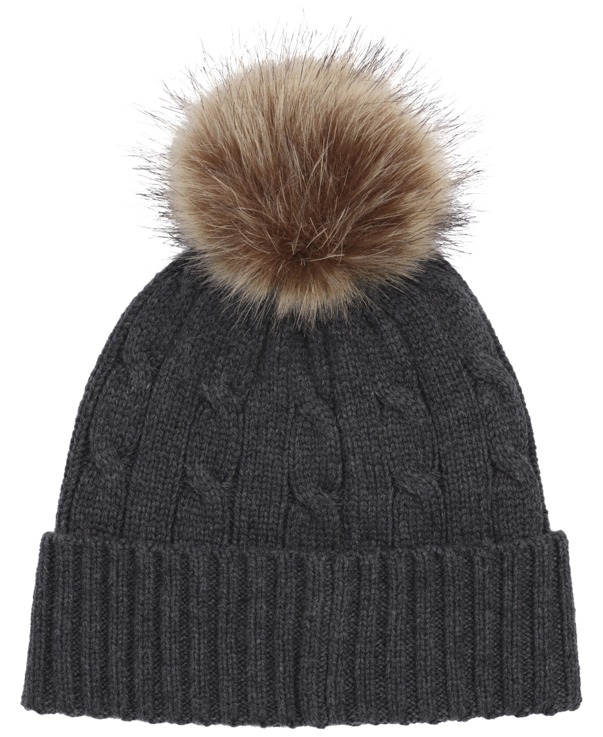 Ralph Lauren Cable Crest Patch Hat In Gray