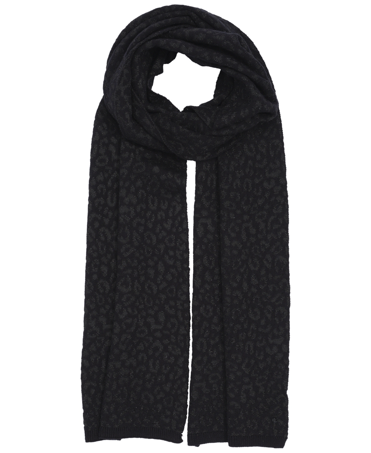 Ralph Lauren Ocelot Knit Scarf In Black