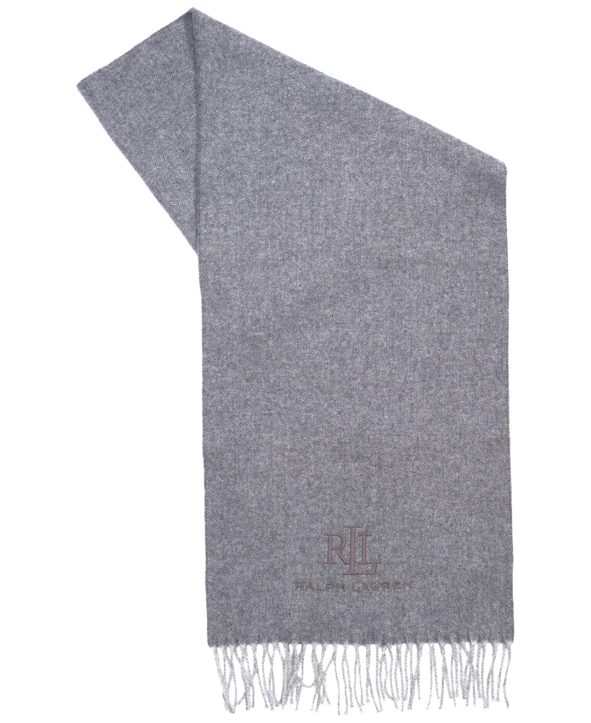 Ralph Lauren Wool Cashmere Signature Woven In Gray