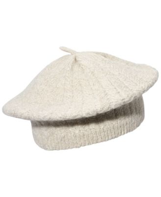 Metallic Herringbone Knit Beret Hat