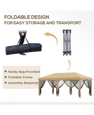 10' x 20' Pop Up Canopy with 6 Sidewall Mesh Nettings,