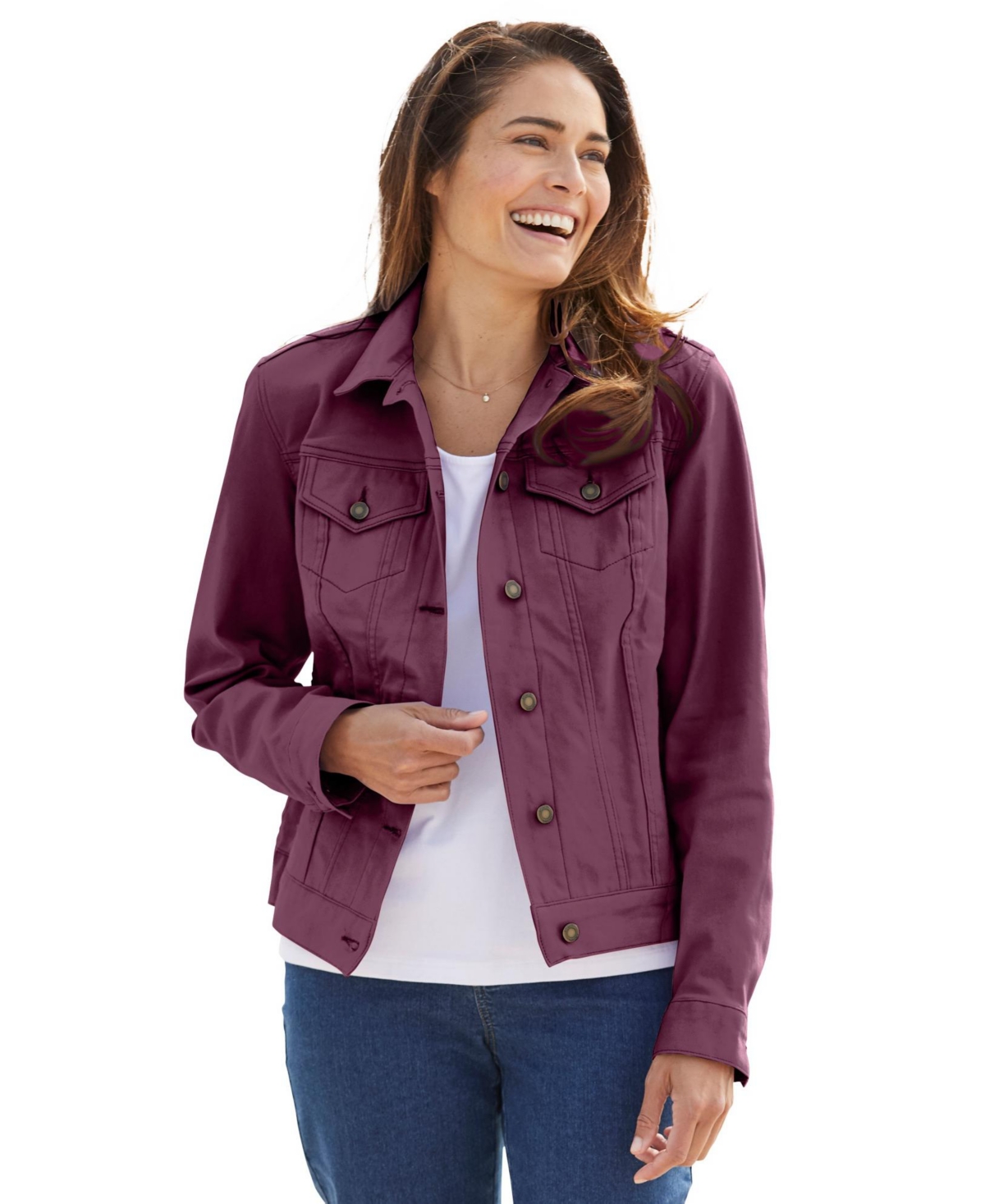 Woman Within Women's Stretch Denim Jean Jacket