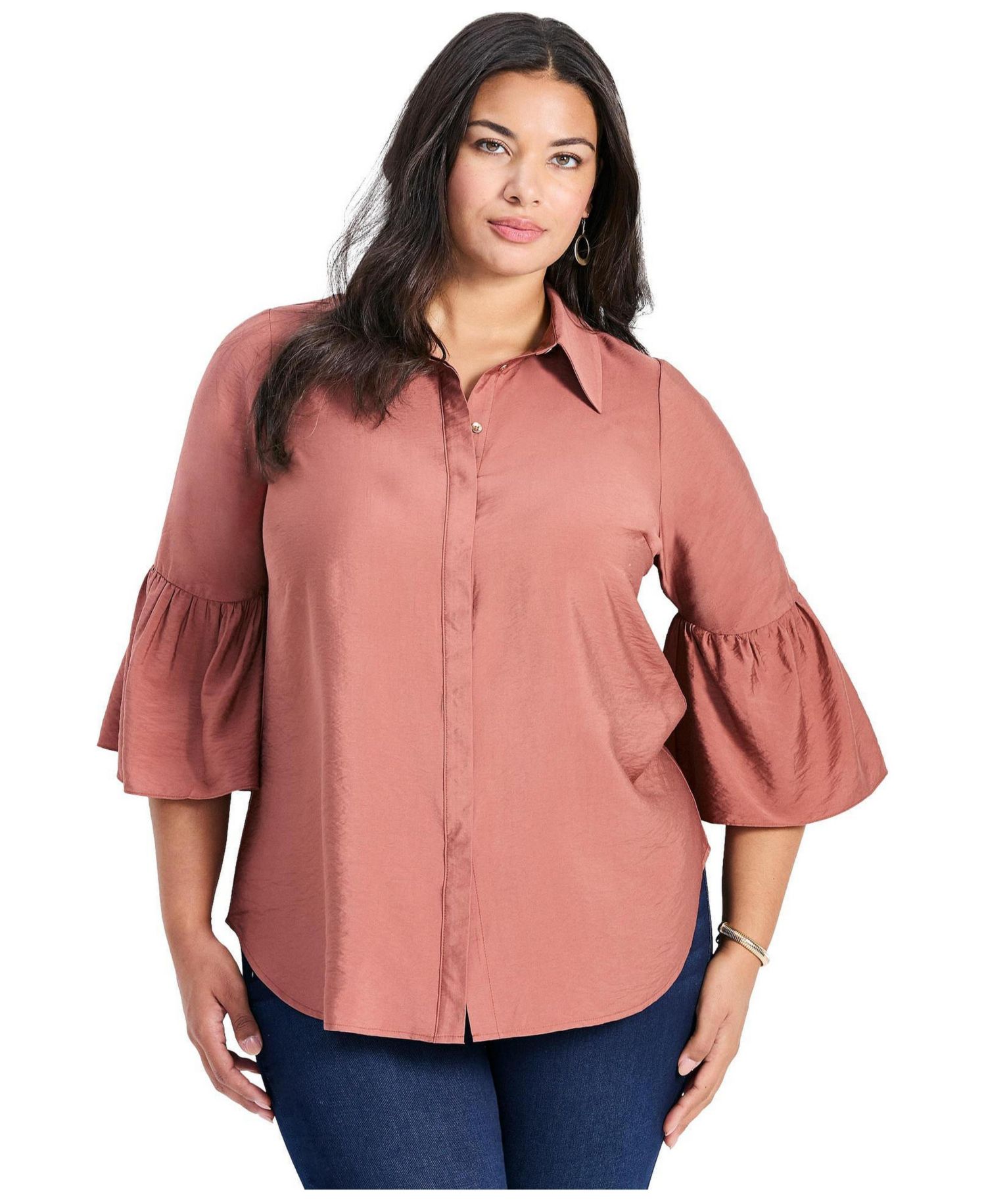 Women's Plus Size Sonia Bell Sleeve Shirt