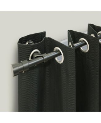 Patented Blackout Extendable Curtain Rod with Double Cap Finials