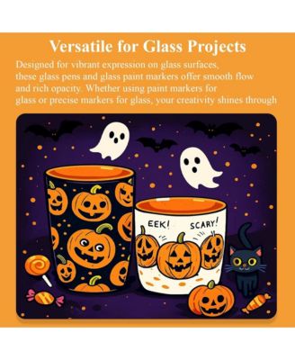 24 Colors Paint Pens Acrylic Markers, Dual-Tip Acrylic Paint Pens for Halloween Decorations, Wood, Glass and Crafts & Art Supplies