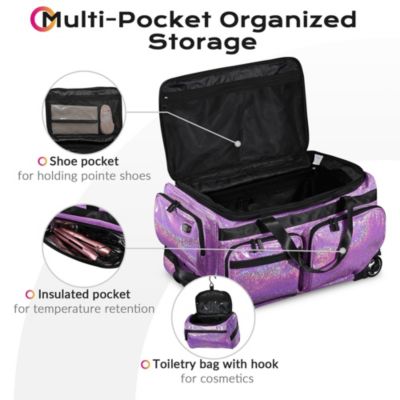 Rolling Dance Bag with Wheels Travel Duffle Bag Expandable FA Starry