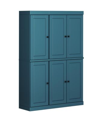 100% Solid Wood Tall Kitchen Pantry Cabinet with Raised Panel Doors
